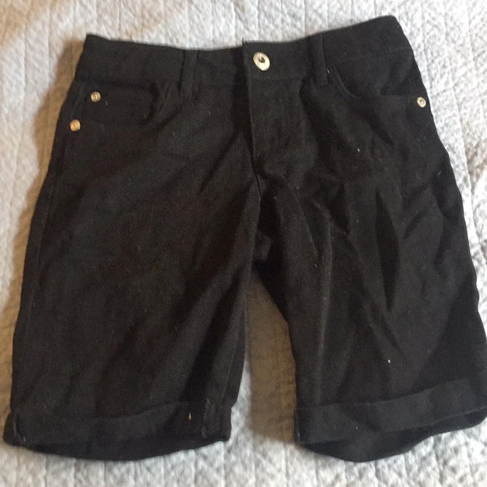 Black Denim Bermuda Shorts